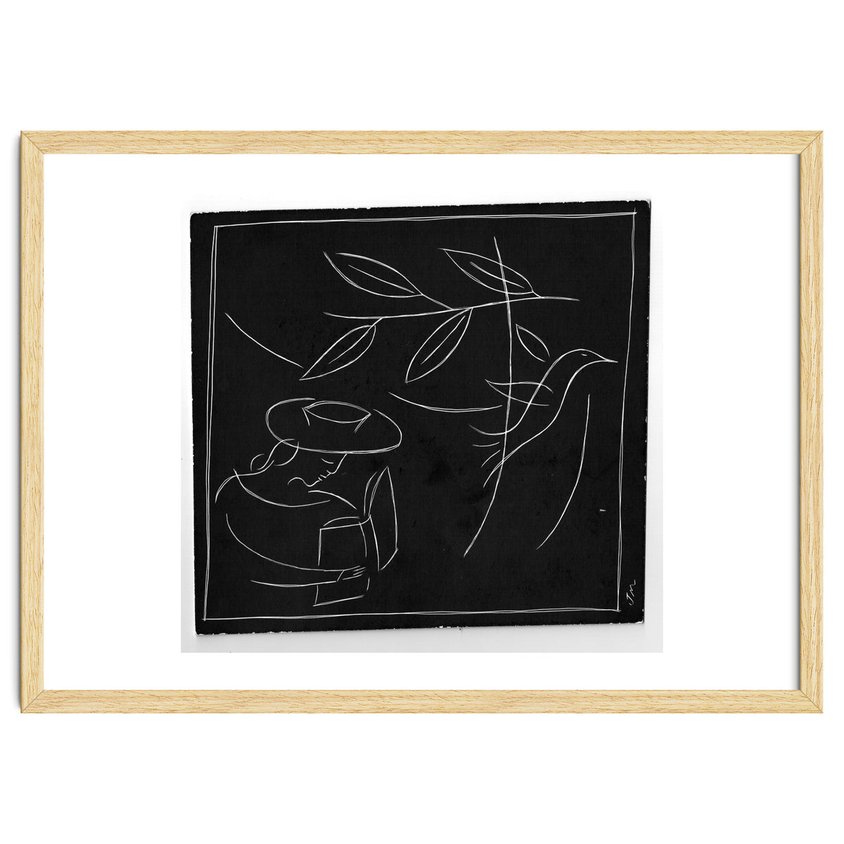 Woman With Bird And Book