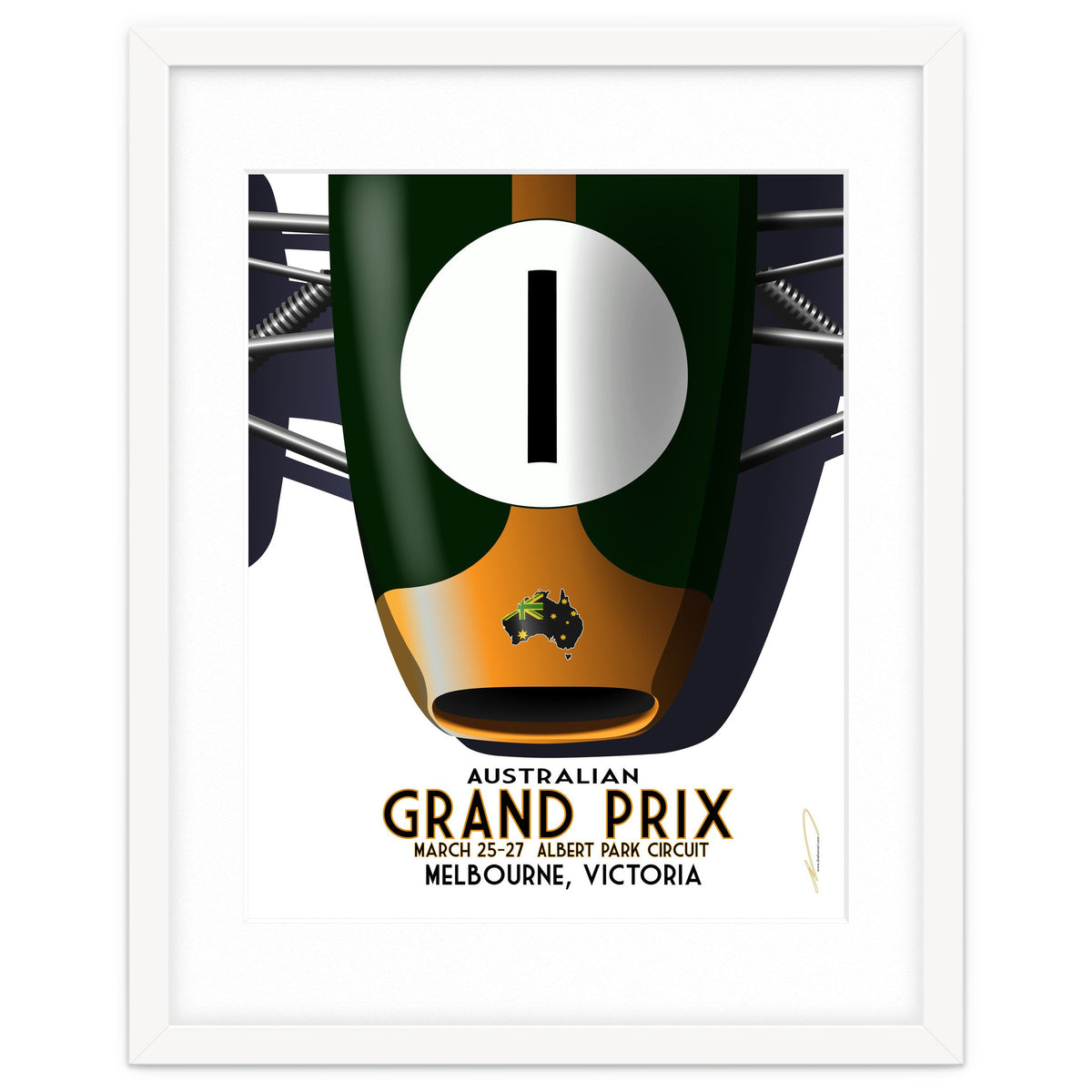 Australian Grand Prix Art Deco poster