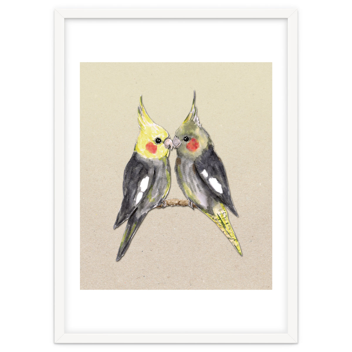 Two cute cockatiels