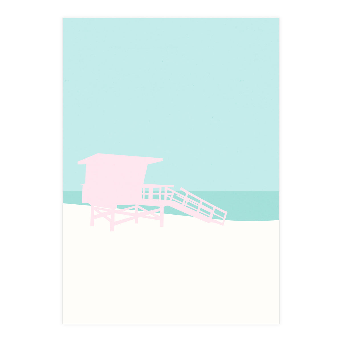 Minimal Lifeguard Tower - Turquoise Coast (Print Only)