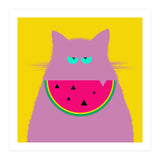 Watermelon Lilac Cat  (Print Only) thumbnail
