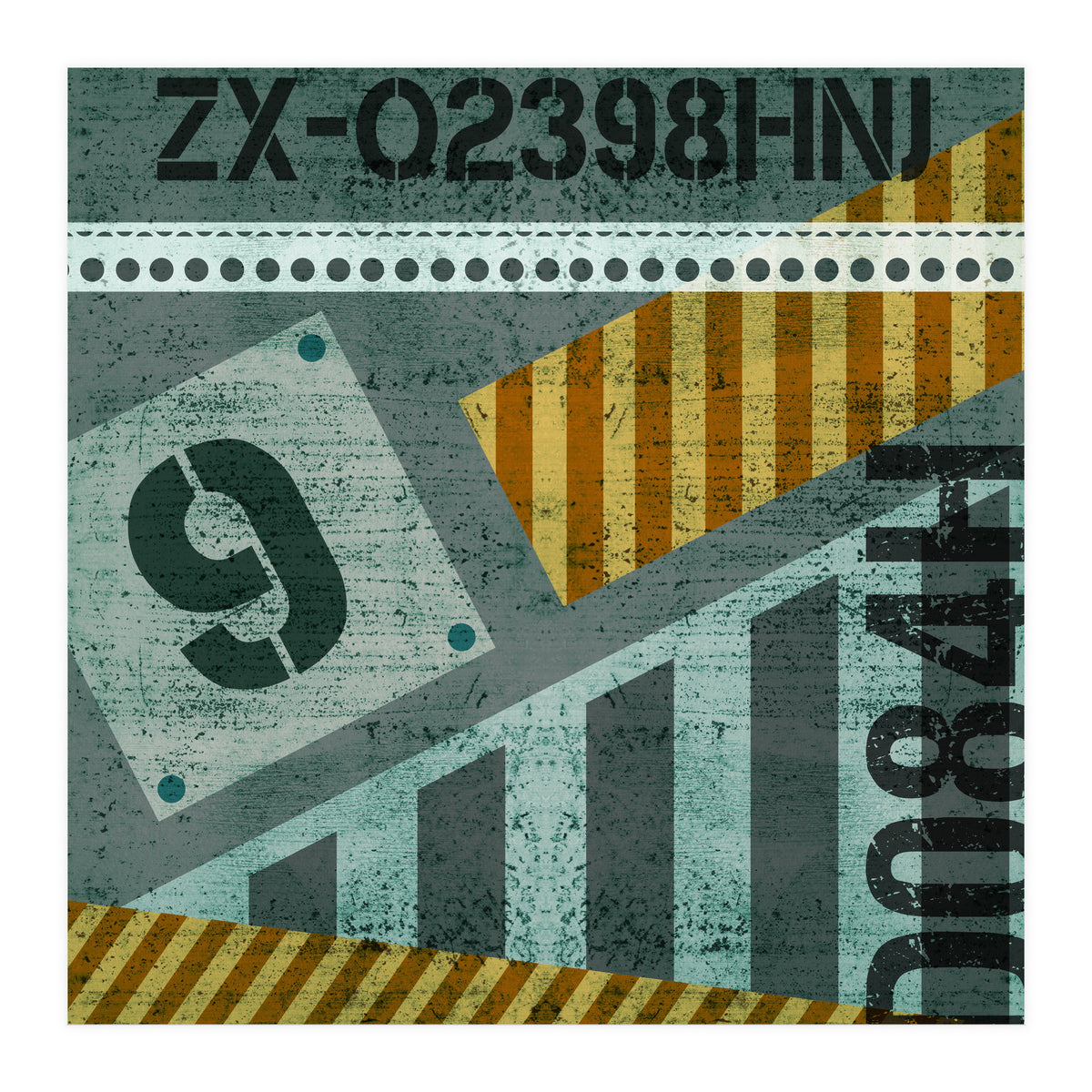 Abstract Industrial Slate And Stripes (Print Only)