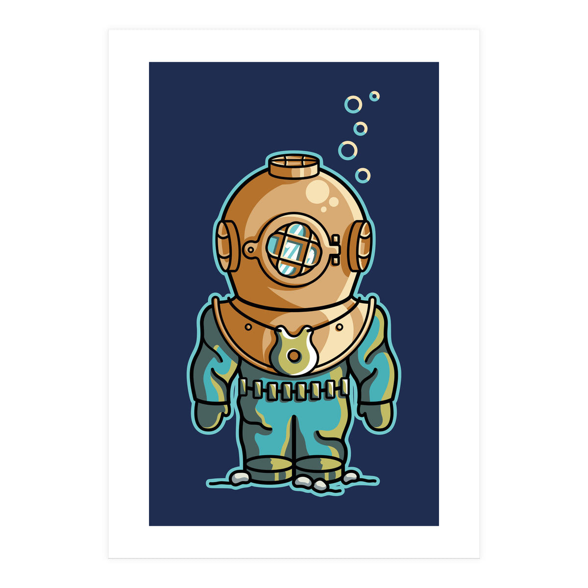 Cute Deep Sea Diver (Print Only)