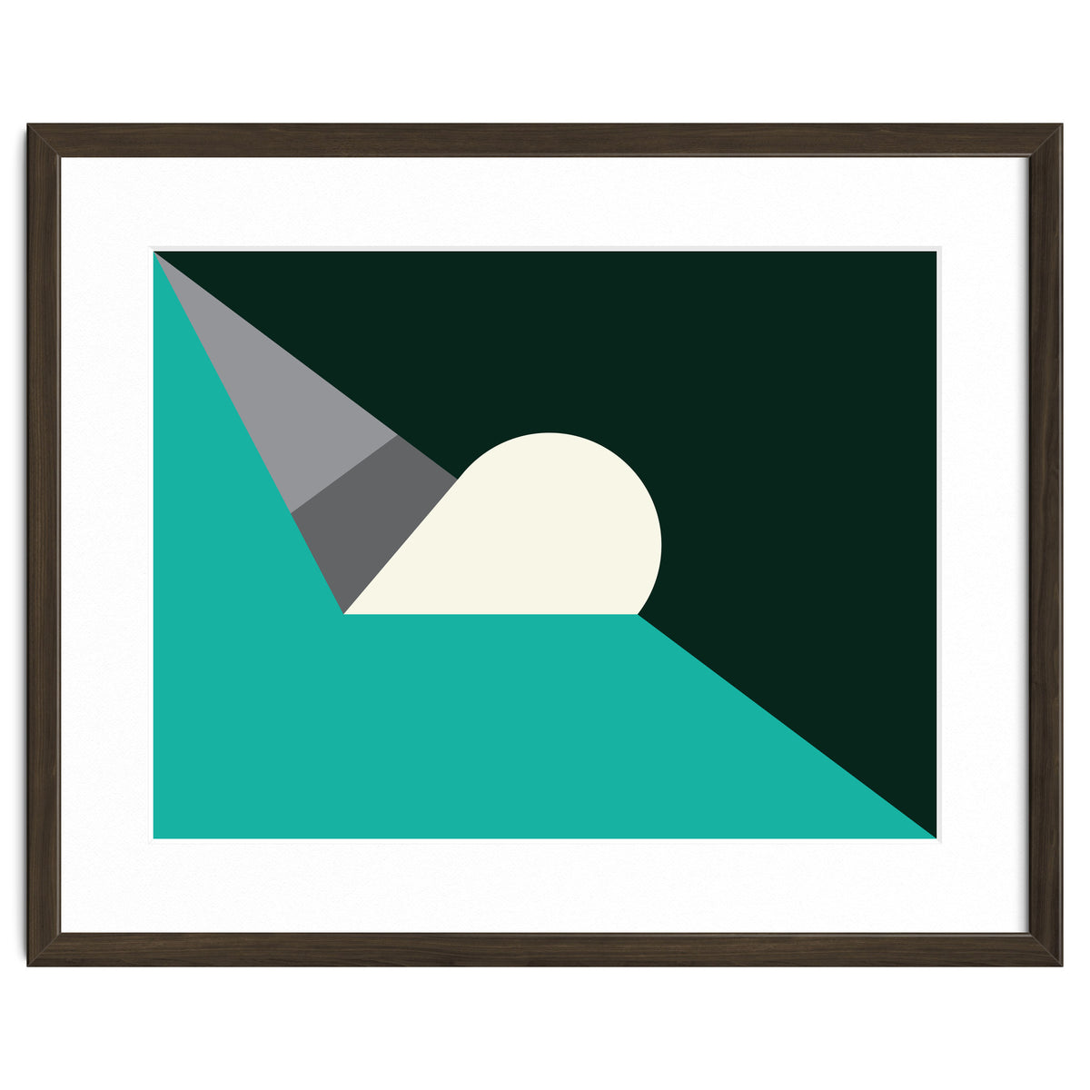 Geometric Shapes No. 56 - teal, grey & black