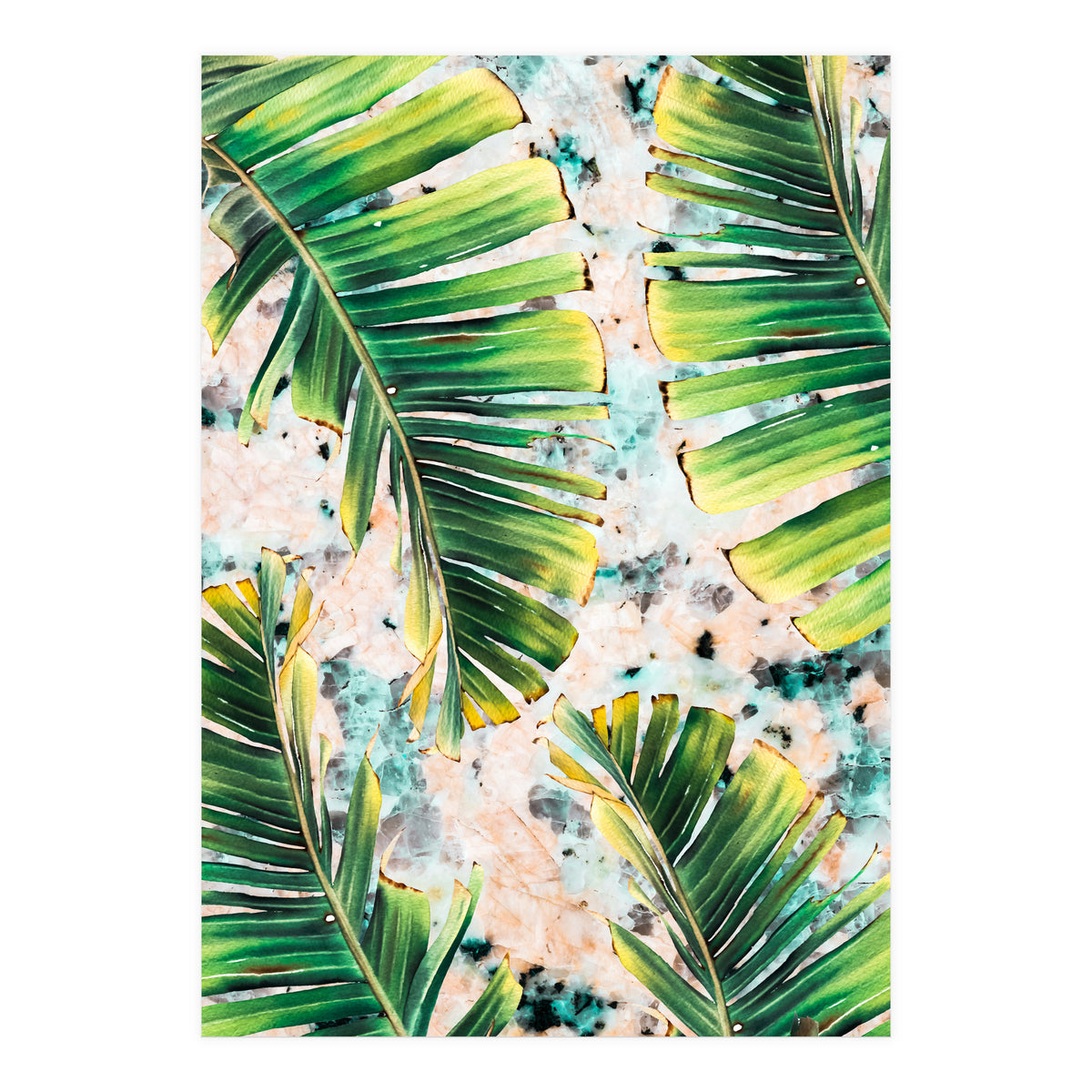 Palm leaf on marble 02 (Print Only)