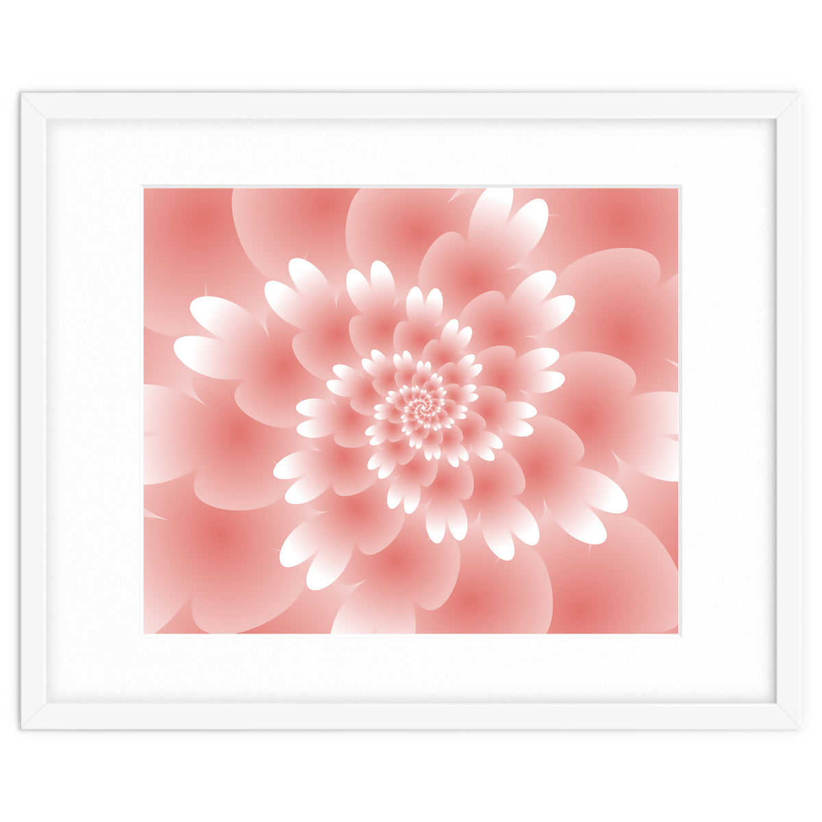 Abstract Orange Spiral Feather 3D ART