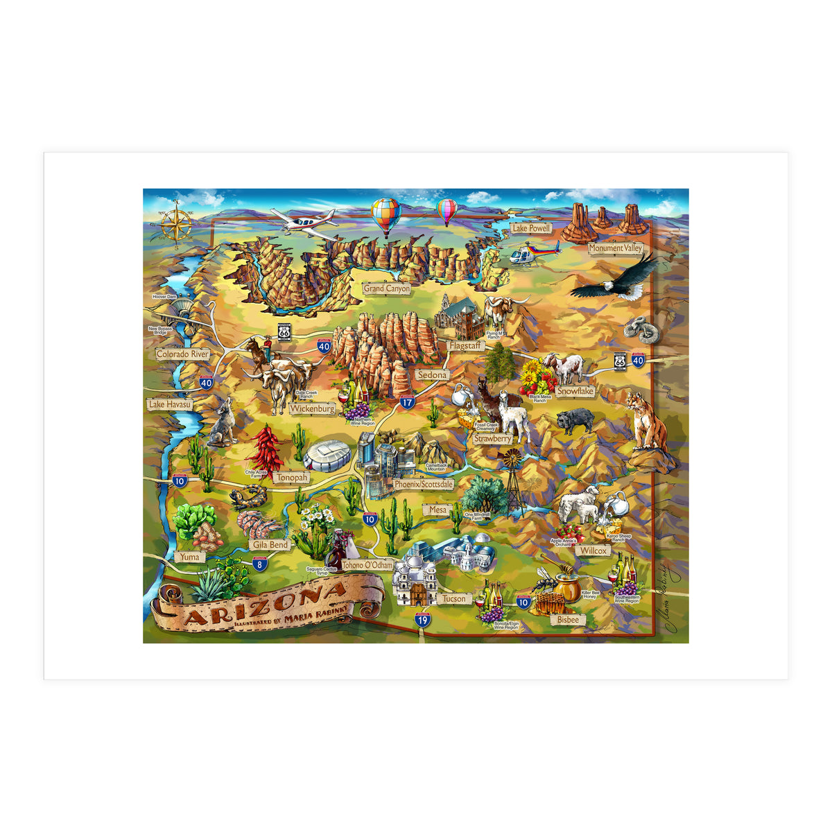 Arizona Illustrated Map (Print Only)