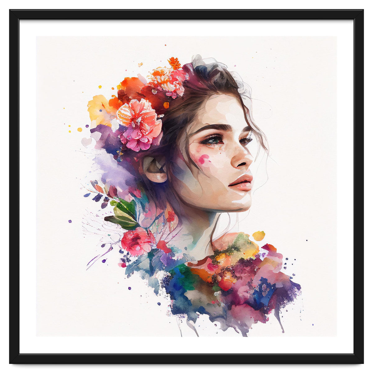 Watercolor Tropical Woman #19