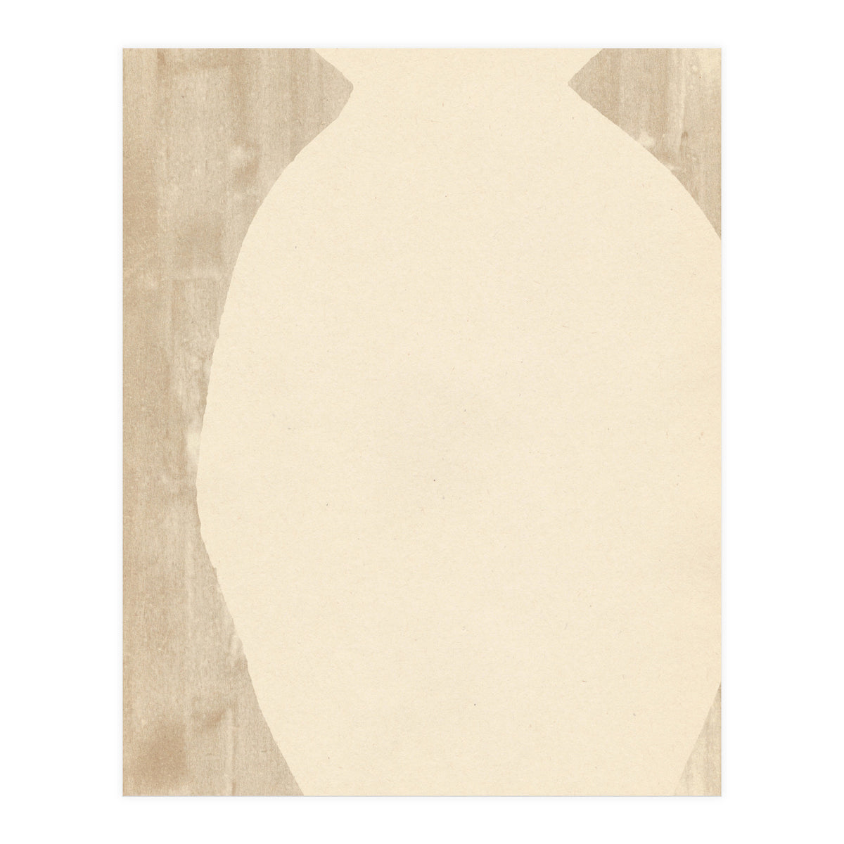 Creame tone vase silhouette (Print Only)