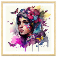 Watercolor Floral Arabian Woman #9