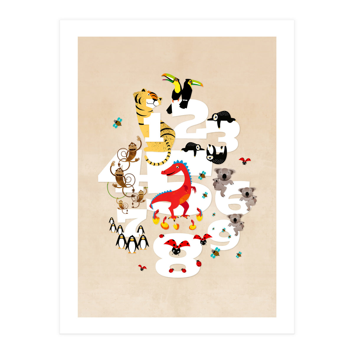 One Two Three Animals (Print Only)