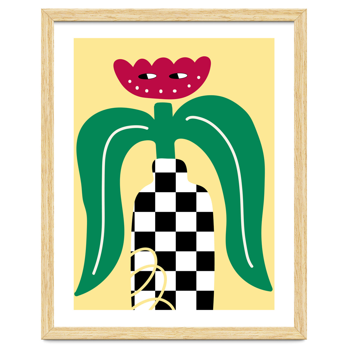 Flower Character in Checker Vase