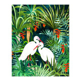 To Me, You're The Perfect Heron, Tropical Jungle Wildlife Animals Birds, Botanical Stork Painting (Print Only) thumbnail