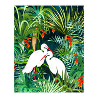 To Me, You're The Perfect Heron, Tropical Jungle Wildlife Animals Birds, Botanical Stork Painting (Print Only)