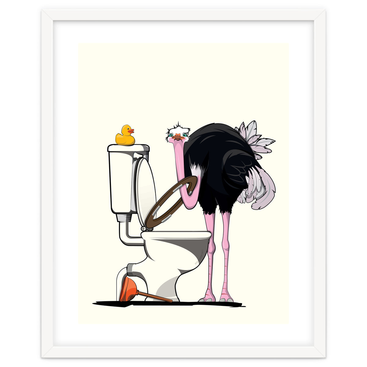 Ostrich on the Toilet, Funny Bathroom Humour