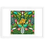 Cheetah Couple Illustration, Wild Cat Jungle Nature, Mandala Painting, Wildlife Tropical Tiger thumbnail