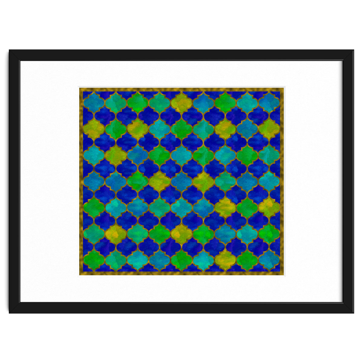 Ocean Breeze - Watercolor Moroccan Lattice