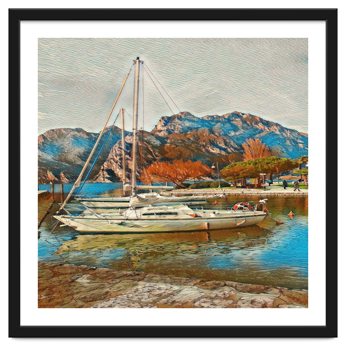 Art boats on Lake Garda, Italy.