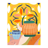 Pumpkin Spice Latte | Tea Chai Kettle & Cup | Modern Bohemian Colorful India | Eclectic Culture (Print Only) thumbnail