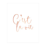 C'est la vie Rose Gold | Motivational Typography Quote Positivity | Handwritten Good Vibes Celebrate (Print Only) thumbnail
