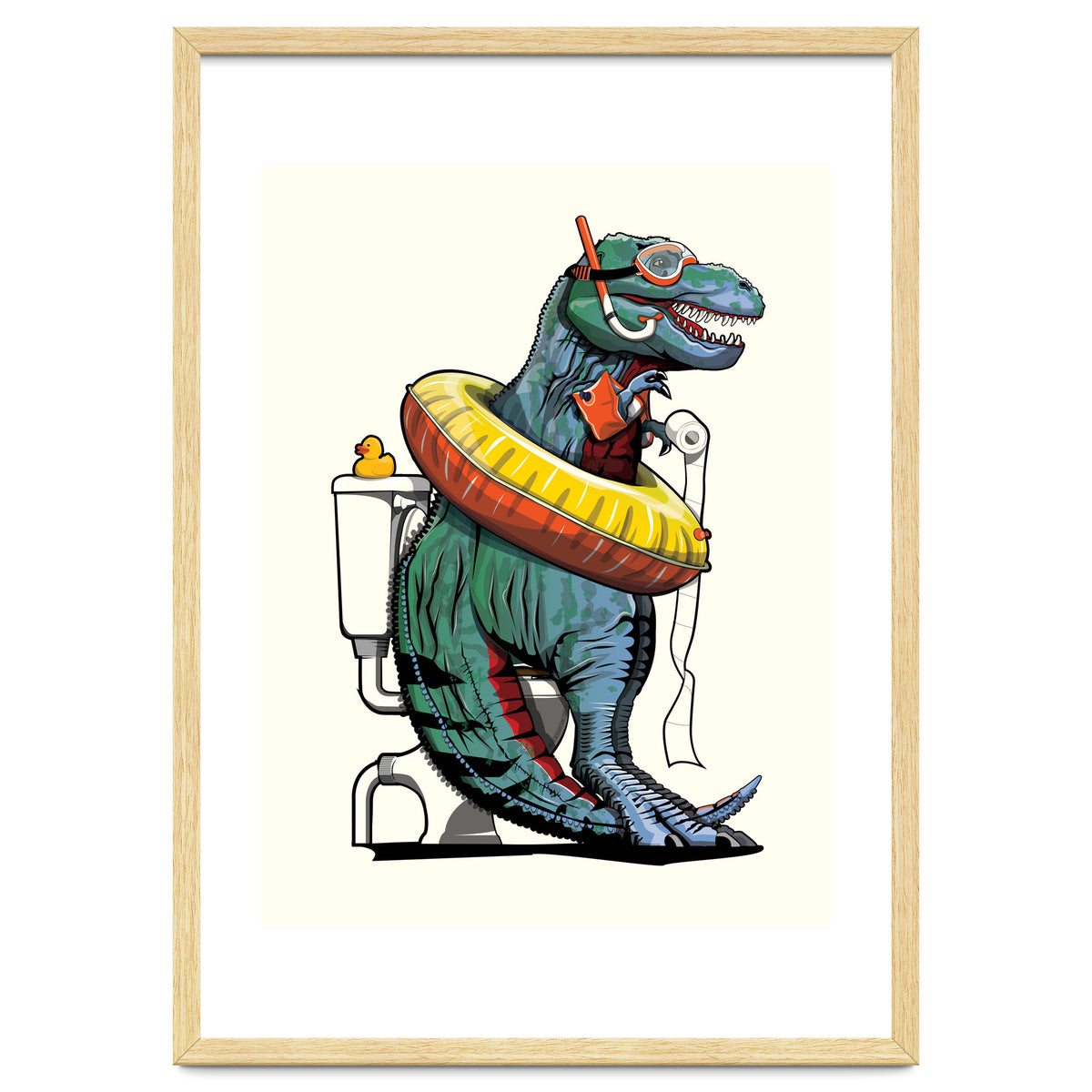 Dinosaur T-Rex on the Toilet, Funny bathroom humour