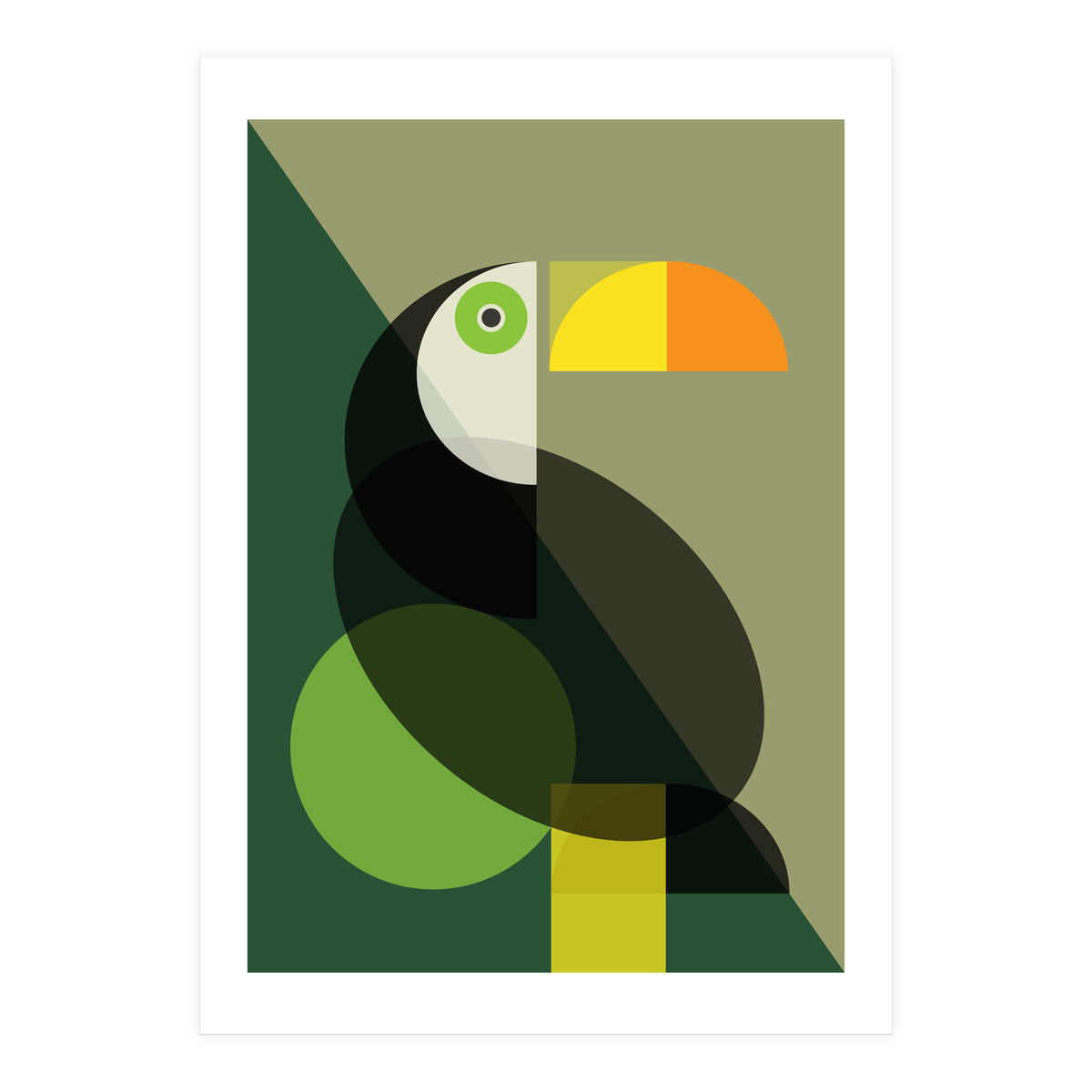 Mid Century Geometric Toucan (Print Only)