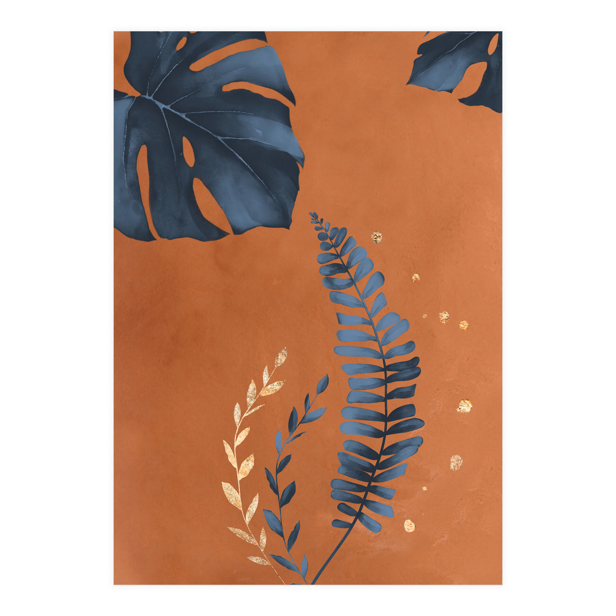 Monstera Leaf Terracotta (Print Only)