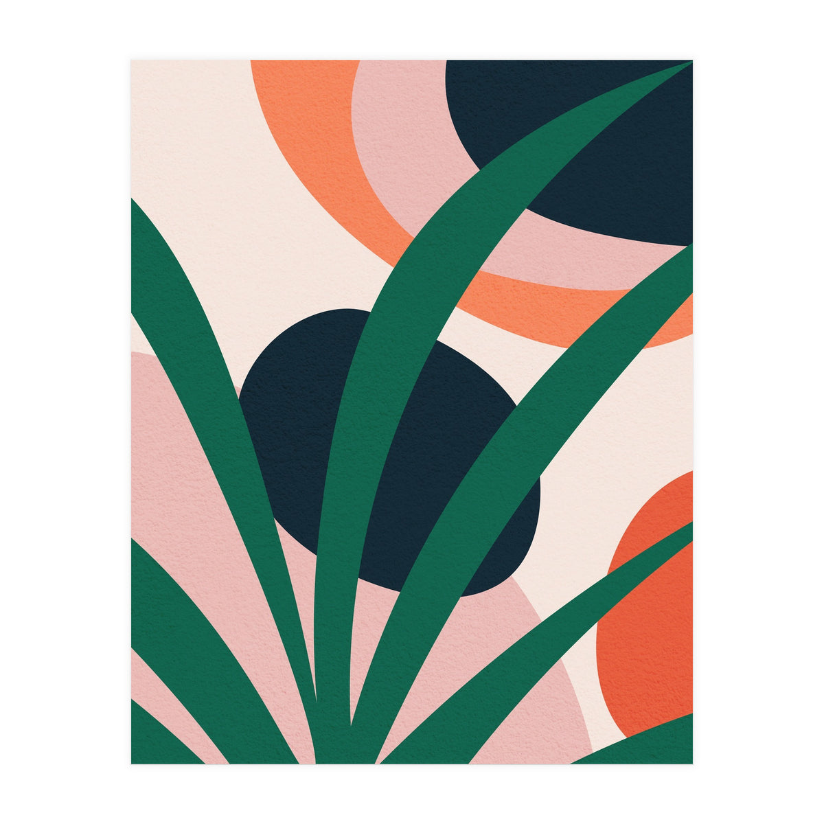 Abstract Mid Century Modern Scandinavian Leaf (Print Only)