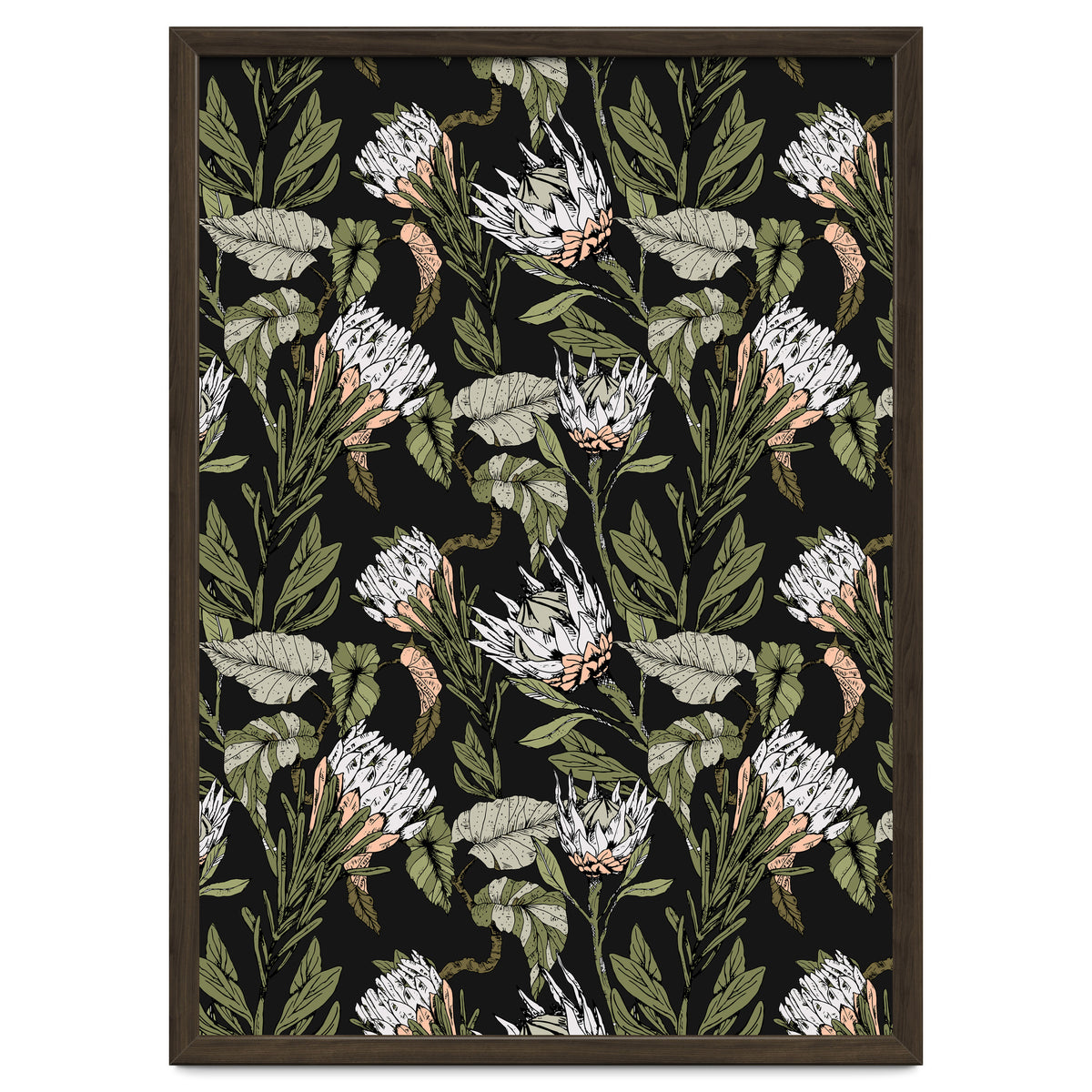 Dark pattern botanical boho