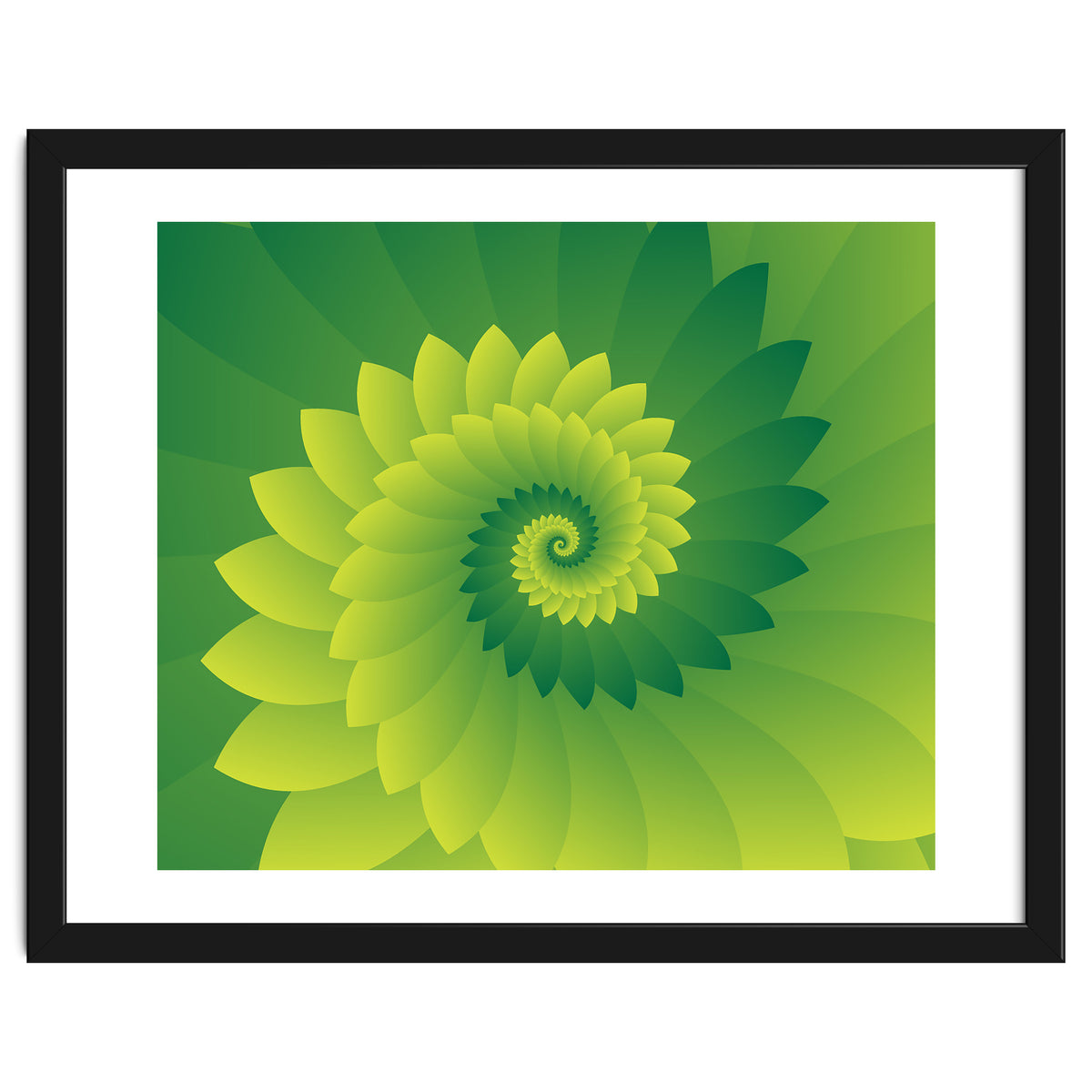 Abstract Digital GREEN FLORA 3D ART