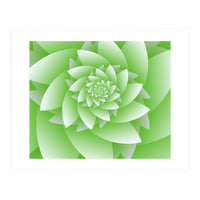 Abstract Green Floral Optical Illusions Art (Print Only)