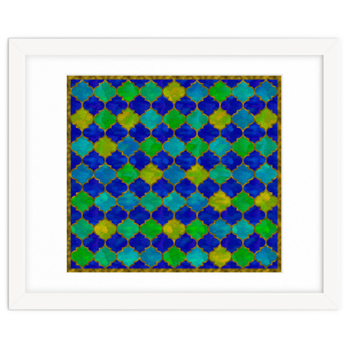 Ocean Breeze - Watercolor Moroccan Lattice
