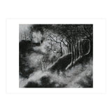Black and White Forest in Clouds (Print Only) thumbnail