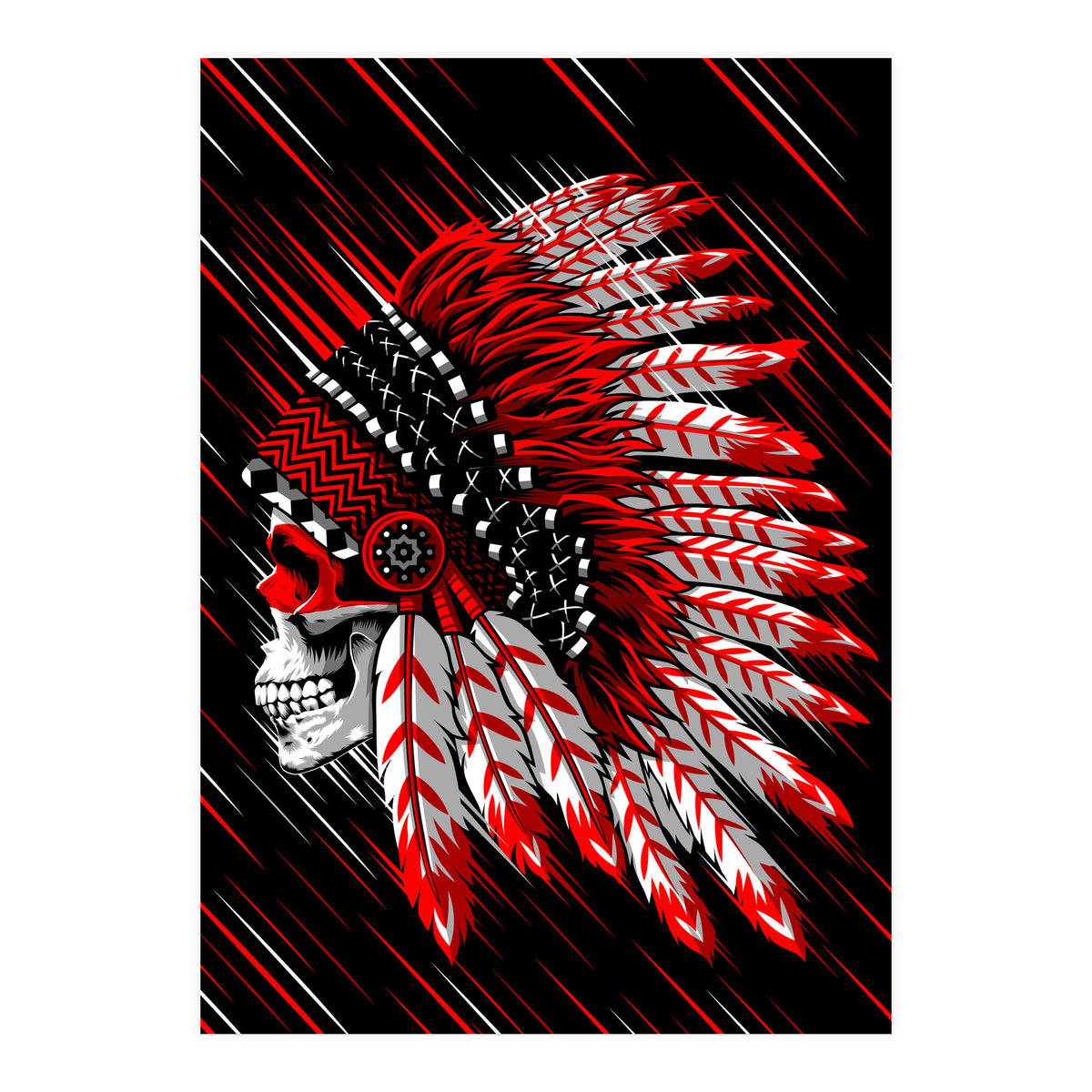 Skull indian chief (Print Only)
