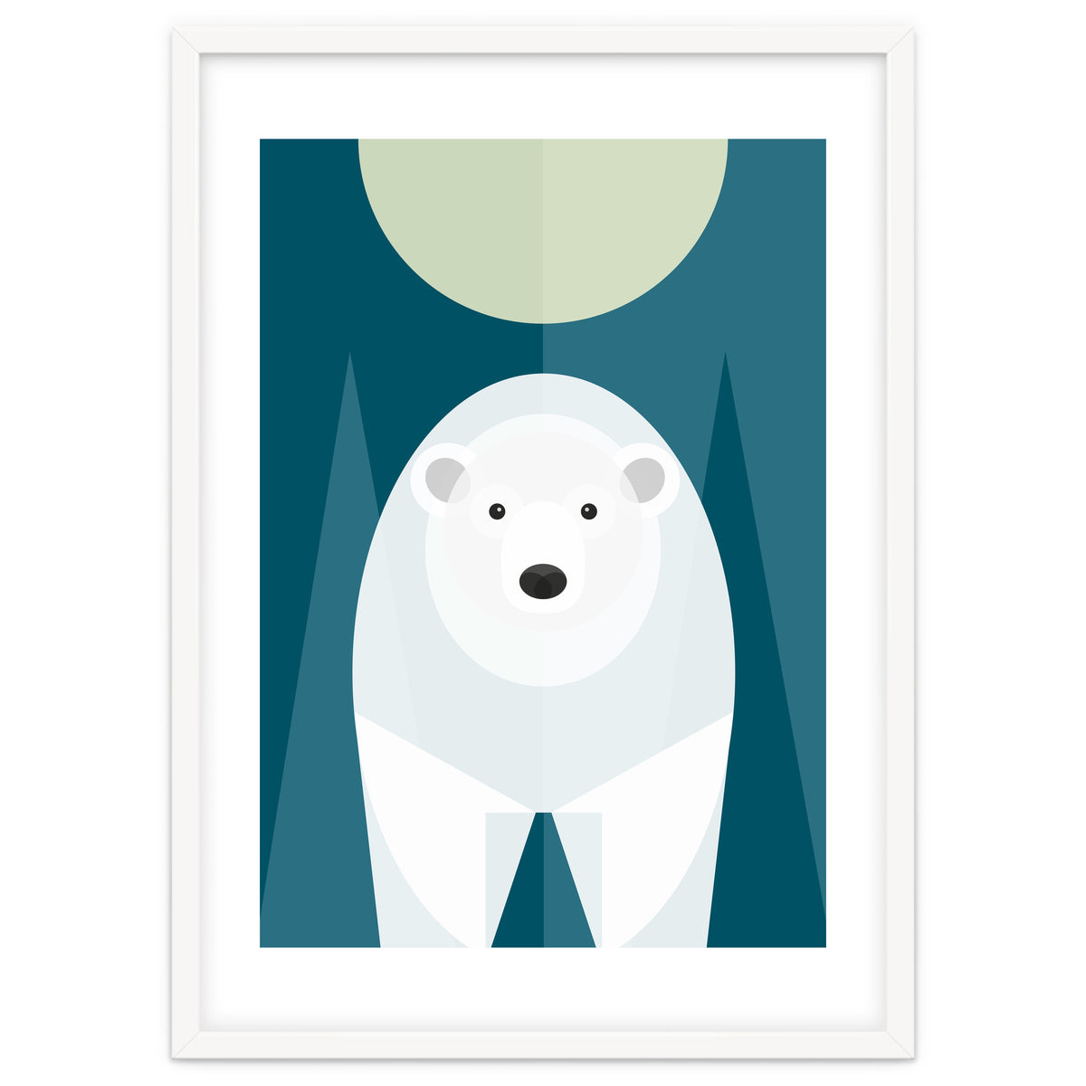 Mid Century Geometric Polar Bear