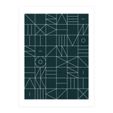 My Favorite Geometric Patterns No.8 - Green Tinted Navy Blue (Print Only) thumbnail