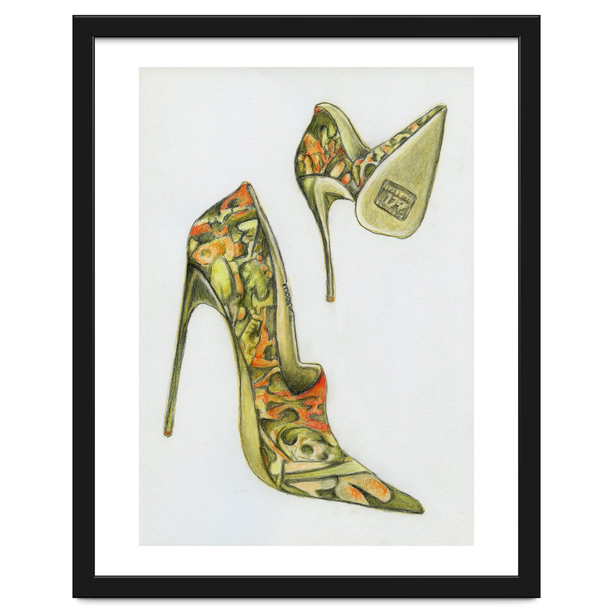 Green stiletto shoes