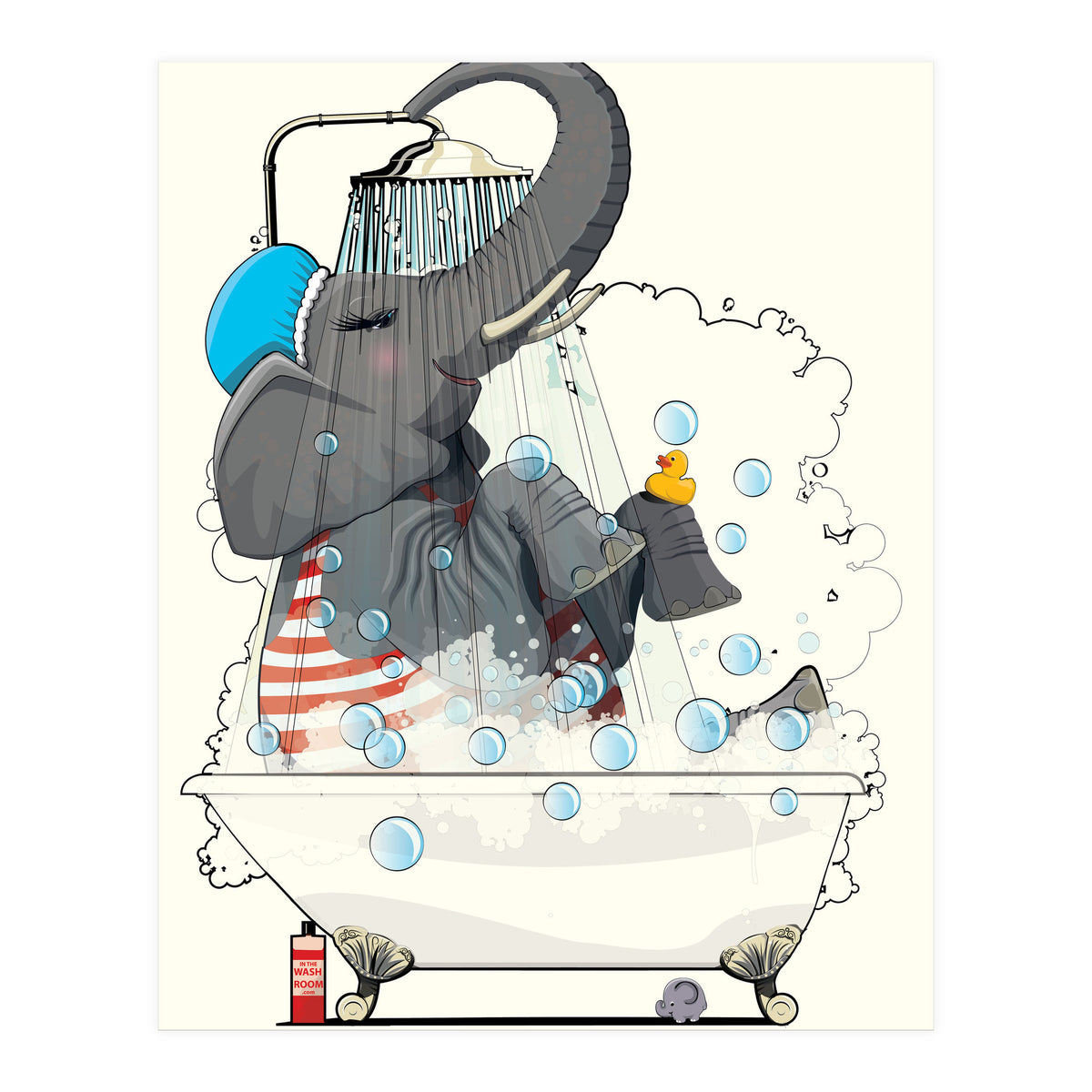 Elephant in the Bath, Funny Bathroom Humour (Print Only)