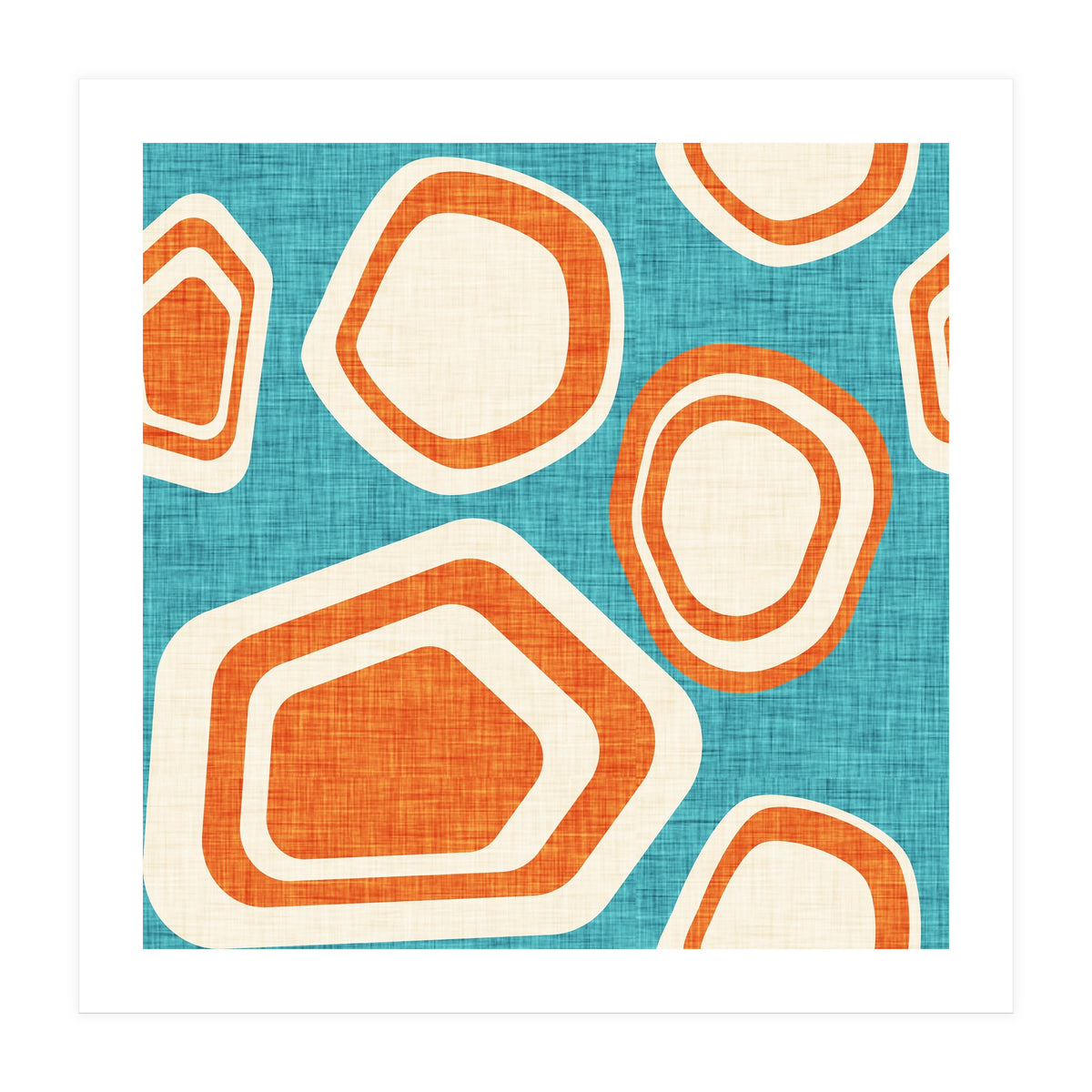 Day At The Lake Blue Orange (Print Only)