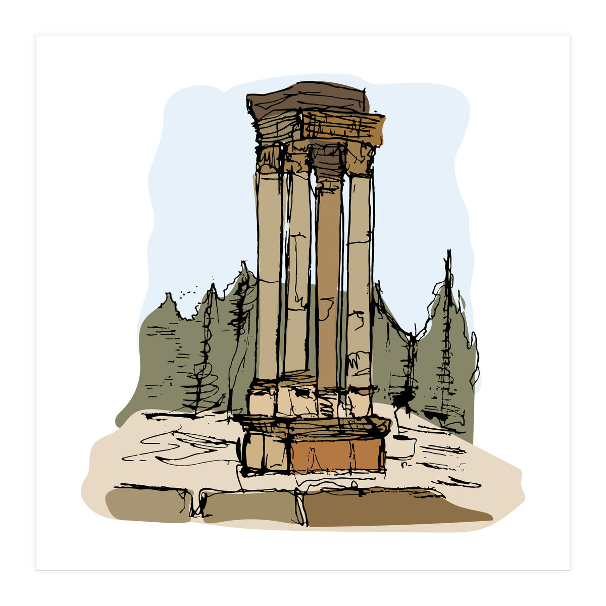 Anjar Tetrastyle, Lebanon (Print Only)
