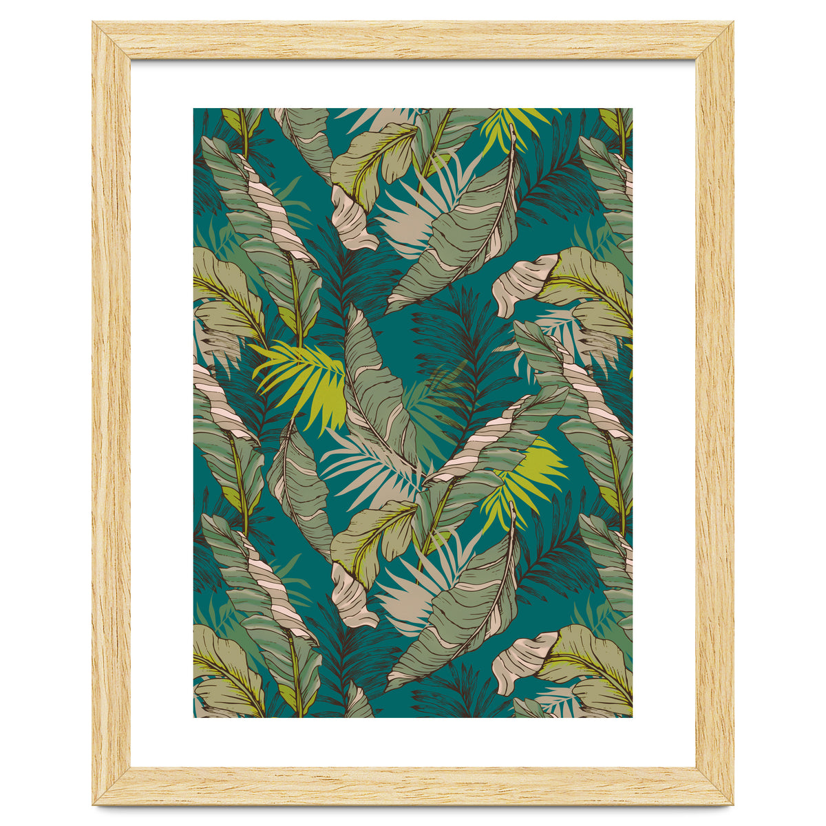 Drawing of wild tropical jungle