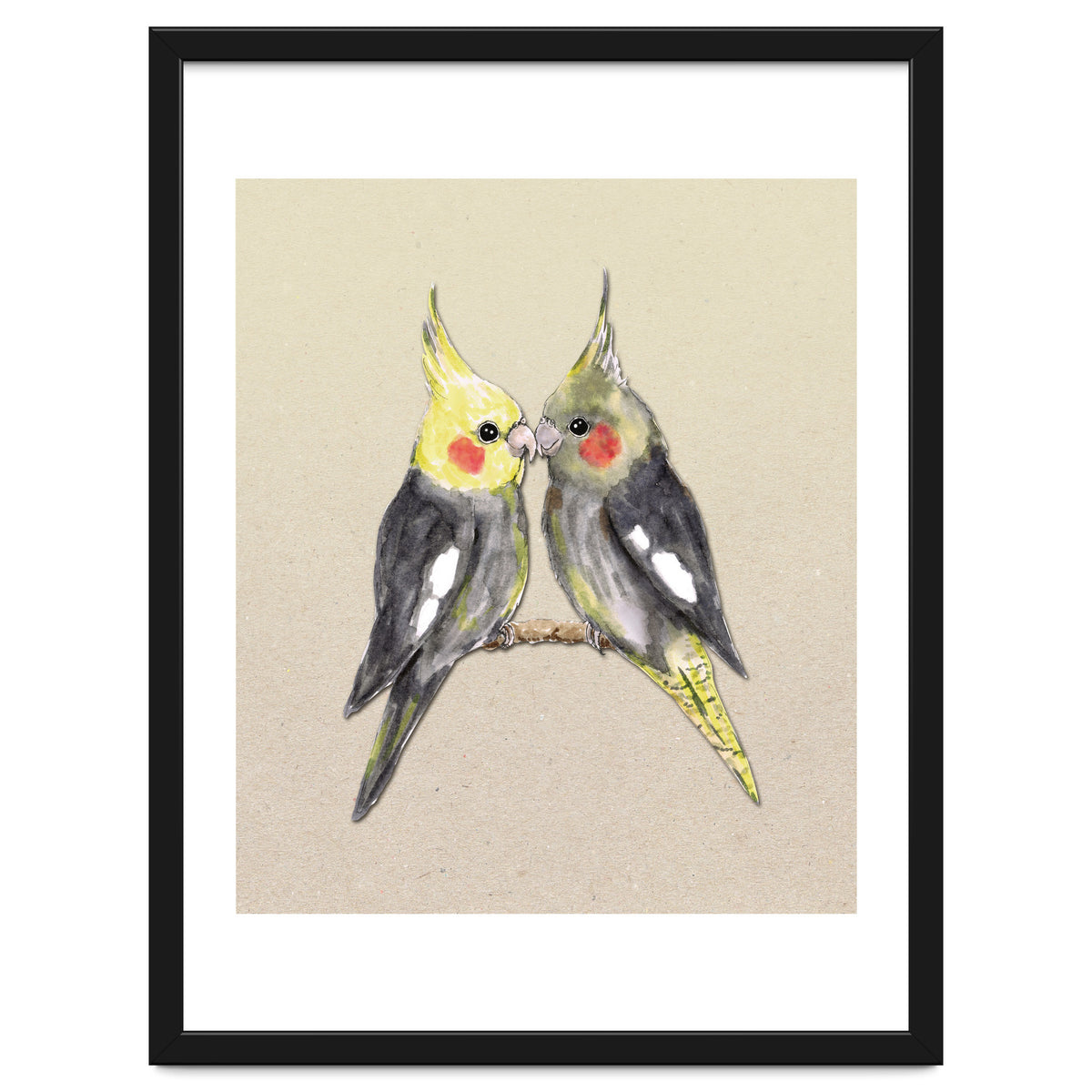 Two cute cockatiels