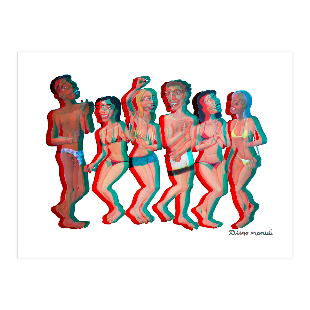 Fiesta En La Playa 4 3d 2 (Print Only)