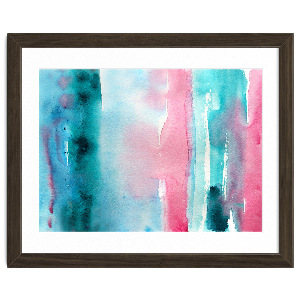 Turquoise love || abstract watercolor