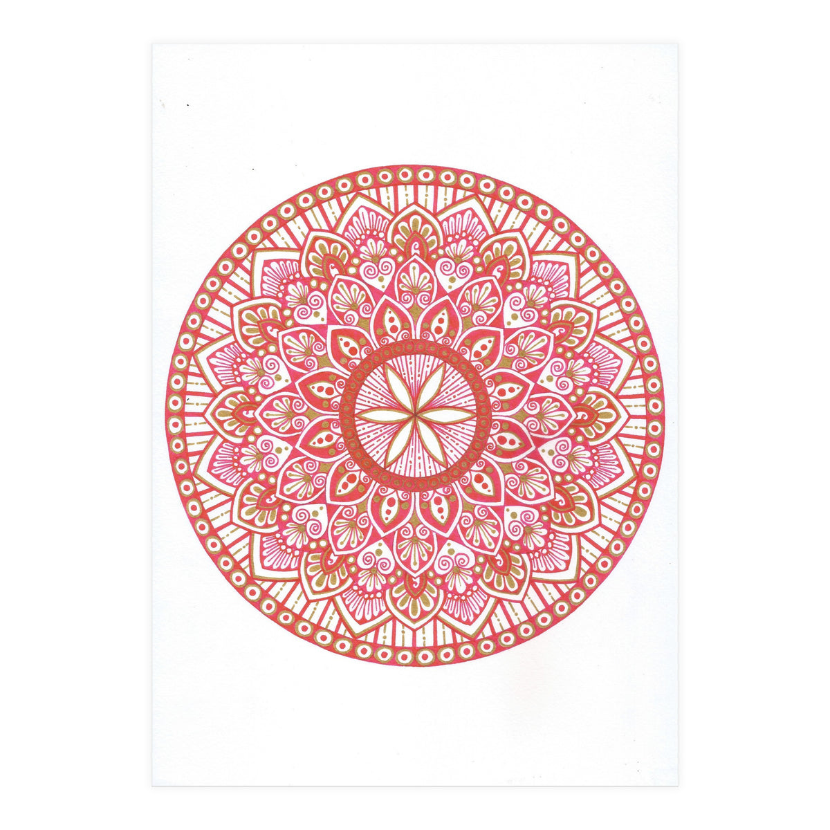 Red & Gold Mandala (Print Only)