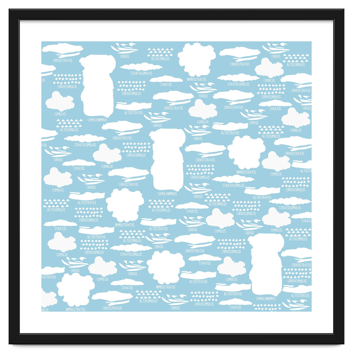 Clouds landscape on blue background