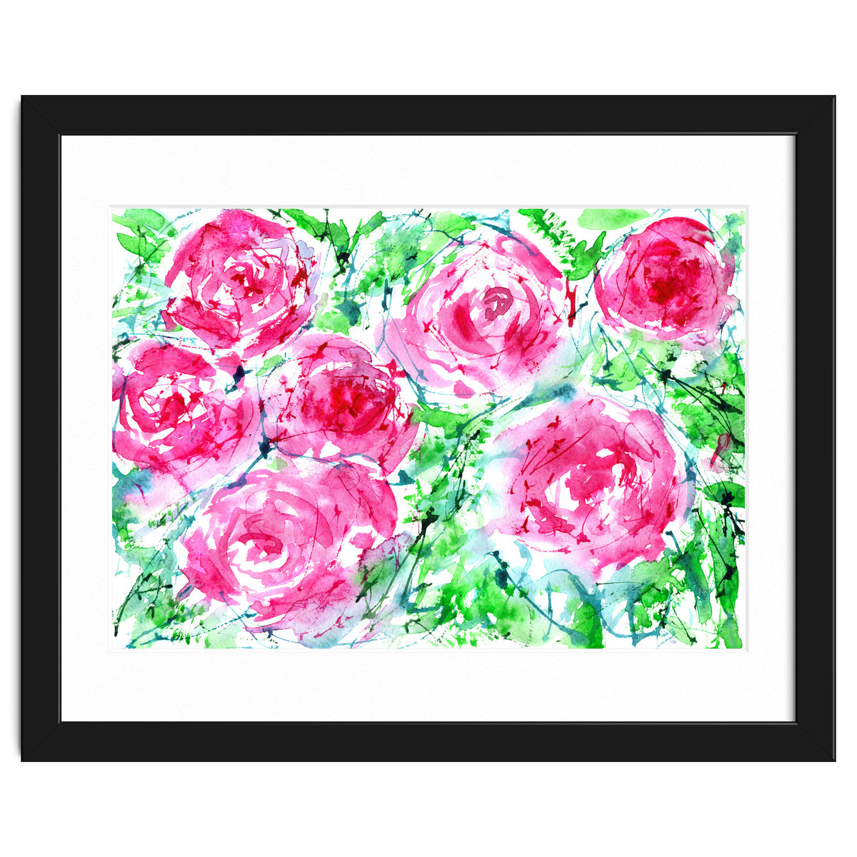 Blooming bouquet || watercolor roses