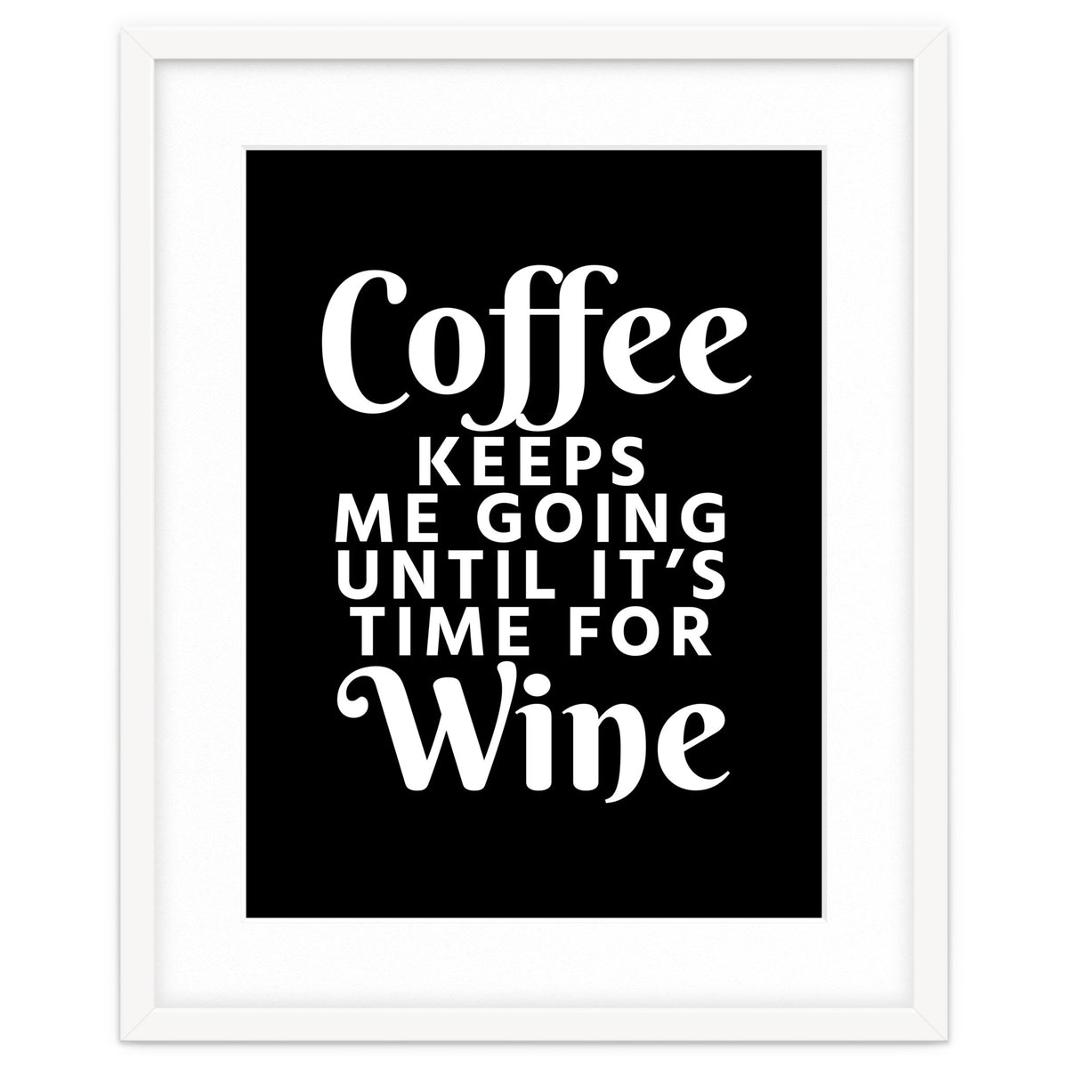 Coffee Keeps Me Going Until It's Time For Wine Black
