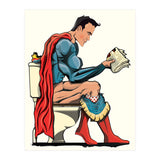 Superman on the Toilet, funny bathroom humour (Print Only) thumbnail