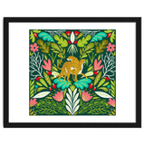 Cheetah Couple Illustration, Wild Cat Jungle Nature, Mandala Painting, Wildlife Tropical Tiger thumbnail